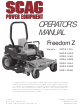 Scag Power Equipment FREEDOM Z SFZ36-17KA Operator's Manual