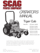 Scag Power Equipment Tiger Cub STC48V-26BS Operator's Manual