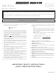 MINN KOTA MKC-10 Operation And Instructions Manual