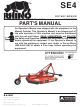 RHINO ROTARY MOWER SE4 Parts Manual
