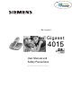Siemens Gigaset 4015 User Manual
