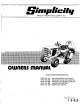 Simplicity 1031 Owner's Manual