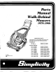 Simplicity 1221 Mower Parts Manual