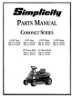 Simplicity 1692380 Parts Manual