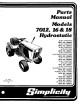 Simplicity 7012 Parts Manual