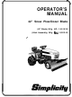 Simplicity Snow Plow/Dozer Blade Operator's Manual