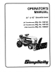 Simplicity 1690557 Operator's Manual
