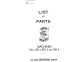 Singer 105-1 Parts List