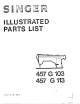 Singer 457 G 103 Illustrated Parts List