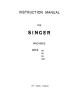 Singer 457A Instruction Manual