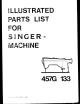 Singer 457G 133 Illustrated Parts List