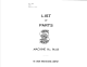 Singer 96-85 List Of Parts