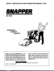 Snapper GRINDER SG 8000 Safety Instructions And Operator's Manual