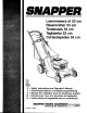 Snapper 1-6607 Safety Instructions & Operator's Manual