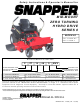 Snapper CZT19480KWV, CZT19481KWV, HZT21480BV, HZT21481BV Safety Instructions & Operator's Manual