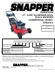 Snapper ECLP21602KWV Safety Instructions & Operator's Manual