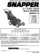 Snapper P216019KWV Safety Instructions & Operator's Manual
