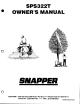 Snapper SPS322T Owner's Manual