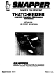 Snapper Thatcherizer 61256 Operating & Maintenance Instructions