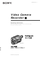 Sony Handycam CCD-TR317 Operating Instructions Manual