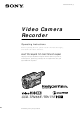 Sony Handycam Vision CCD-TRV77E Operating Instructions Manual