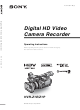 Sony HVR-Z1E Operating Instructions Manual