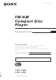 Sony CDX-C580 Operating Instructions Manual