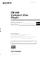 Sony CDX-F5005X Operating Instructions  (primary manual) Operating Instructions Manual