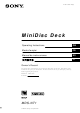 Sony MDS-NT1 Operating Instructions Manual