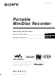 Sony MZ-NE410 Notes on installing & operating OpenMG Operating Instructions Manual