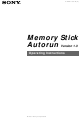 Sony Memory Stick Autorun Operating Instructions Manual