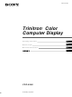 Sony Trinitron CPD-E400 Operating Instructions Manual