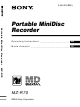 Sony MD Walkman MZ-R70 Operating Instructions Manual