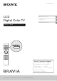 Sony Bravia KDL-22EX308 Setup Manual