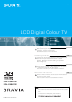 Sony BRAVIA KDL-V32A11E Operating Instructions Manual