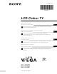 Sony WEGA KLV-26HG2 Operating Instructions Manual