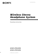 Sony MDR-RF820RK Operating Instructions Manual