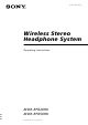 Sony MDR-RF850RK Operating Instructions Manual