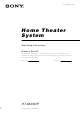 Sony HT-6600DP Operating Instructions Manual