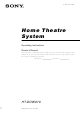 Sony HT-DDW670 Operating Instructions Manual