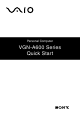 Sony VAIO VGN-A600 Series Quick Start Manual