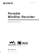 Sony WALKMAN MZ-R910 Operating Instructions Manual