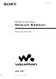 Sony Walkman NW-E8P Operating Instructions Manual