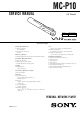Sony VAIO MUSIC CLIP MC-P10 Service Manual