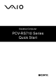 Sony PCV-RS710 Series Quick Start Manual