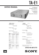 Sony TA-E1 Operating Instructions  (primary manual) Service Manual