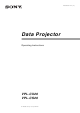 Sony VPL-CS20 Operating Instructions Manual
