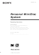 Sony PMC-MD55 Primary Operating Instructions Manual