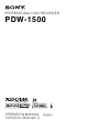 Sony PDW-1500 Operation Manual