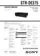 Sony SONY STR-DE375 Service Manual